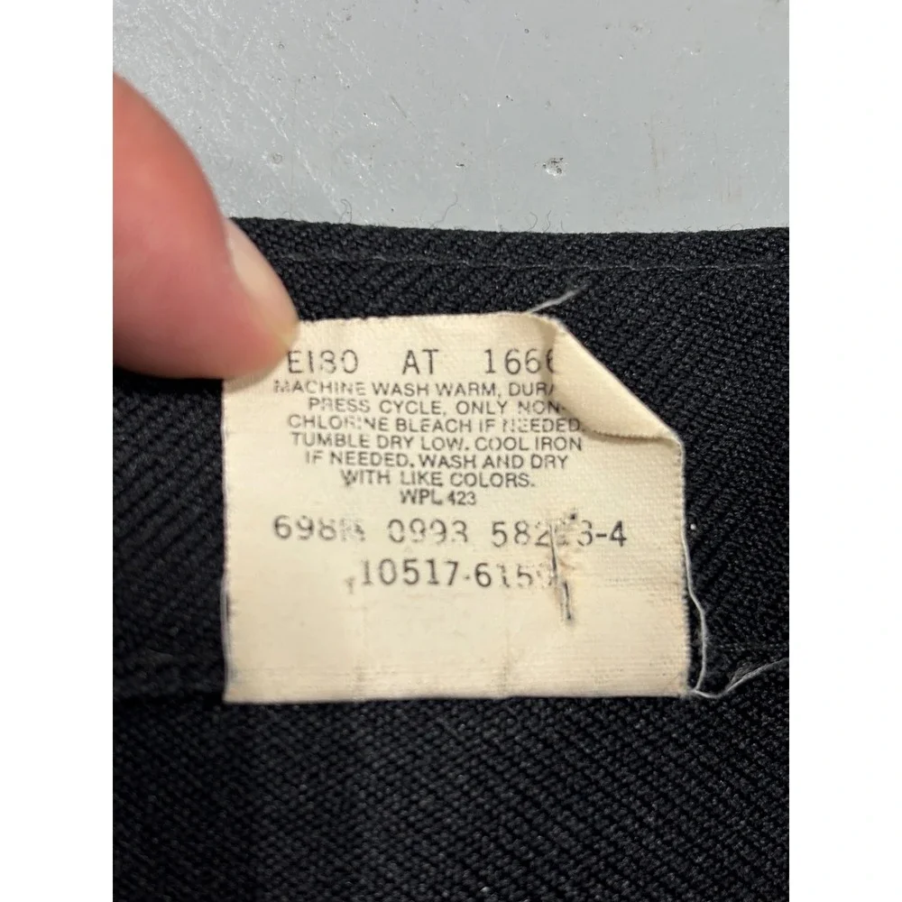 Vintage Levis 517 Sta-Prest Action Slacks Mens 36x30 Black Made in USA Trousers